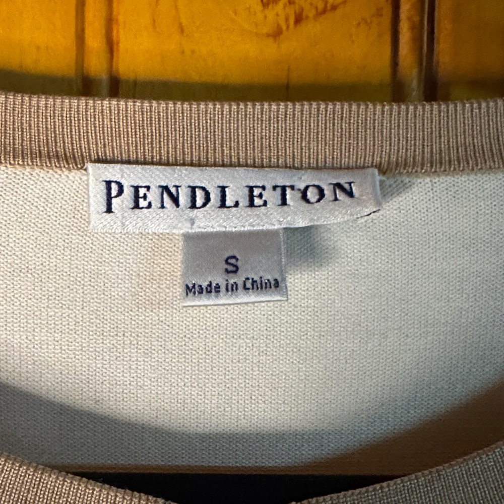 Pendleton Cream and Tan Button-Down Shirt - Picture 2 of 7
